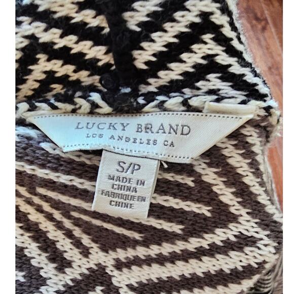 Lucky Brand Women's Chevron Drape Open Front Knit Cardigan Sweater Size S‎ Multi - Picture 4 of 4